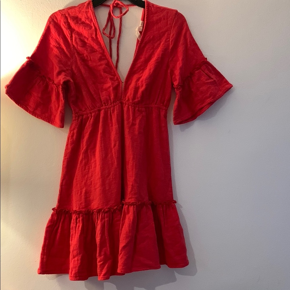 Billabong Scarlet Mini Dress with Ruffle Details - Preloved